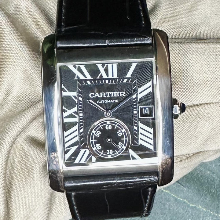 2017 Cartier Tank MC Stainless Steel Strap Watch with Box & Papers