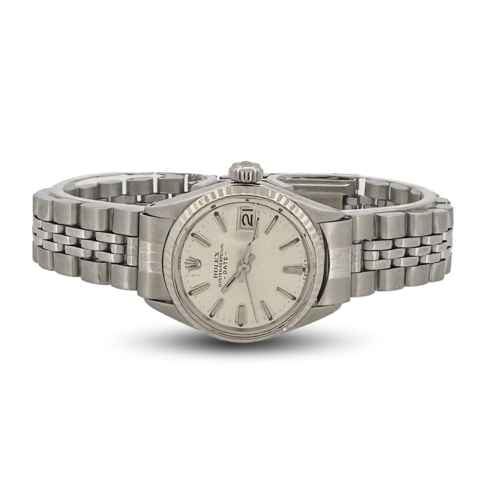 Circa 1950's Rolex Date 26mm Stainless Steel Bracelet Watch