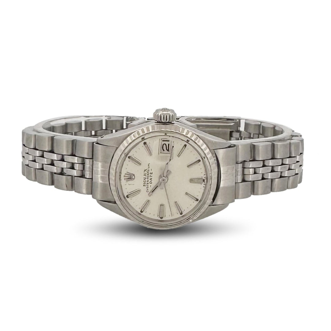 Circa 1950's Rolex Date 26mm Stainless Steel Bracelet Watch