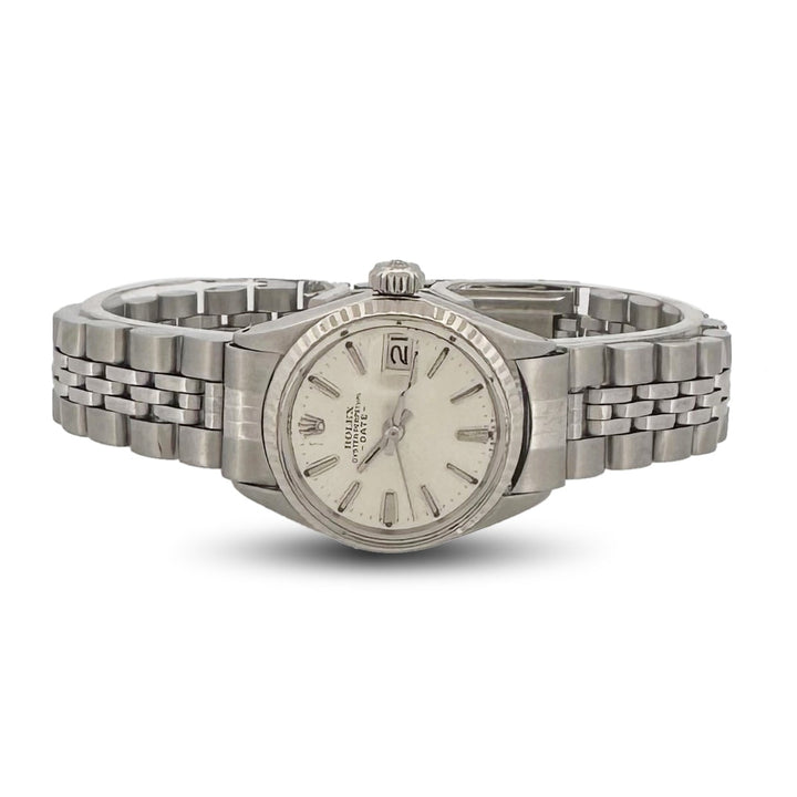 Circa 1950's Rolex Date 26mm Stainless Steel Bracelet Watch