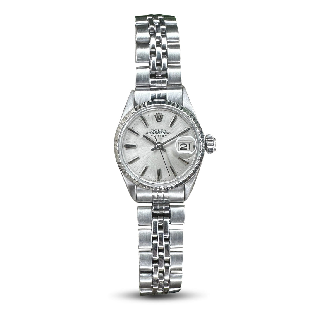 Circa 1950's Rolex Date 26mm Stainless Steel Bracelet Watch