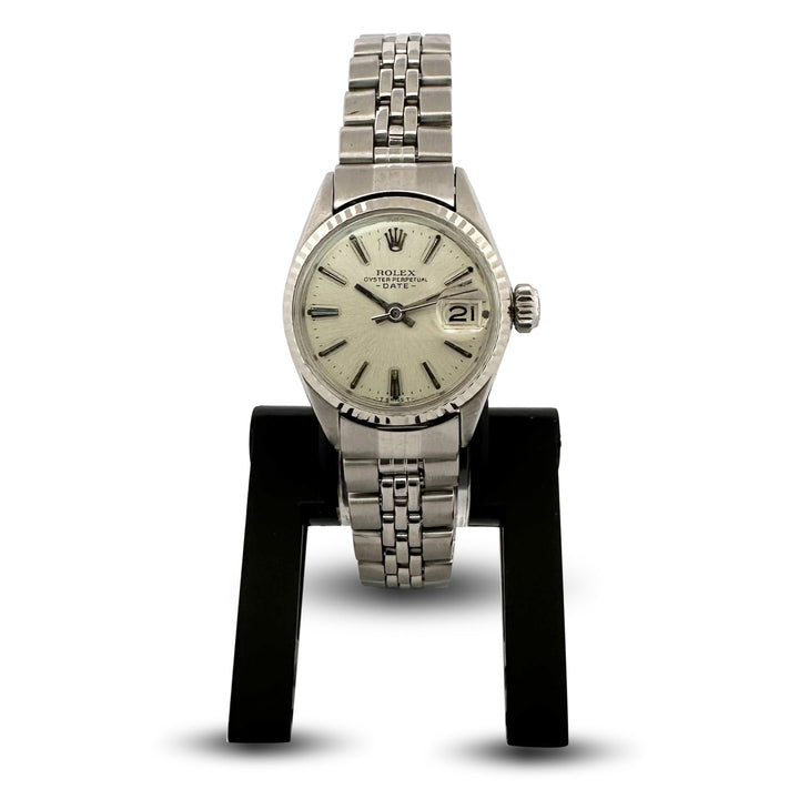 Circa 1950's Rolex Date 26mm Stainless Steel Bracelet Watch