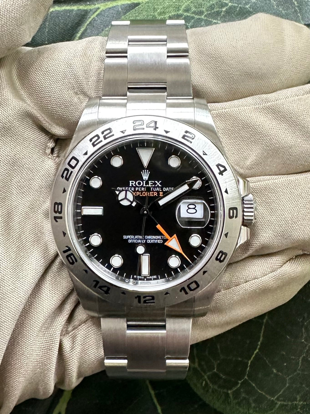 2013 Rolex Explorer II 42mm Stainless Steel Oyster Bracelet Watch with Box & Papers