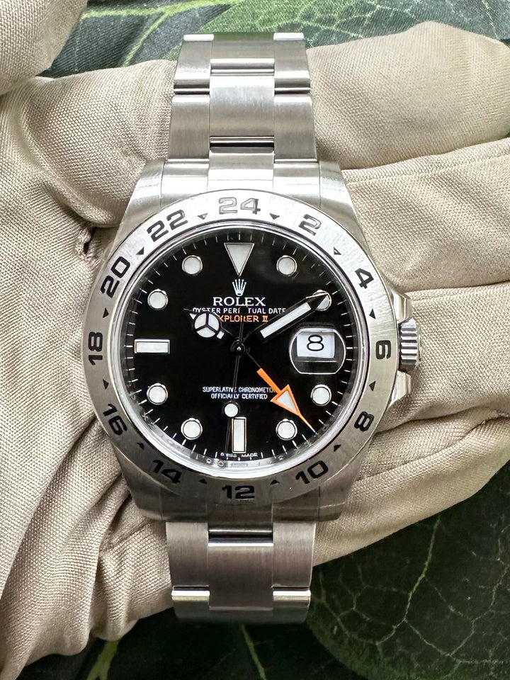 2013 Rolex Explorer II 42mm Stainless Steel Oyster Bracelet Watch with Box & Papers