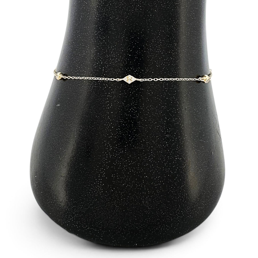 0.03ctw Round Brilliant Lab-Grown Diamonds by the Yard Station Bracelet in 14k Yellow Gold