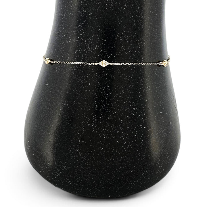 0.03ctw Round Brilliant Lab-Grown Diamonds by the Yard Station Bracelet in 14k Yellow Gold