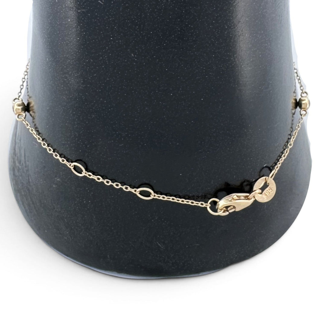 0.03ctw Round Brilliant Lab-Grown Diamonds by the Yard Station Bracelet in 14k Yellow Gold