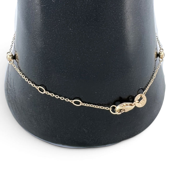 0.03ctw Round Brilliant Lab-Grown Diamonds by the Yard Station Bracelet in 14k Yellow Gold