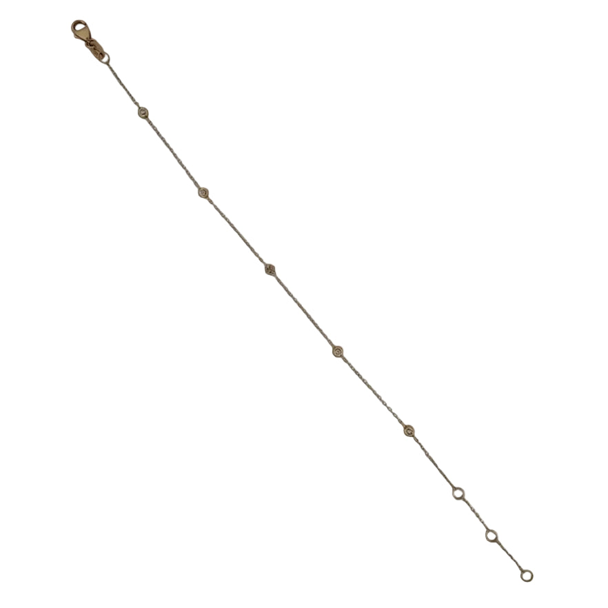 0.03ctw Round Brilliant Lab-Grown Diamonds by the Yard Station Bracelet in 14k Yellow Gold