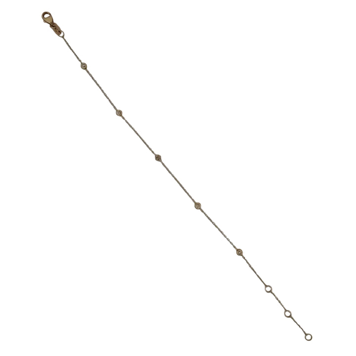 0.03ctw Round Brilliant Lab-Grown Diamonds by the Yard Station Bracelet in 14k Yellow Gold