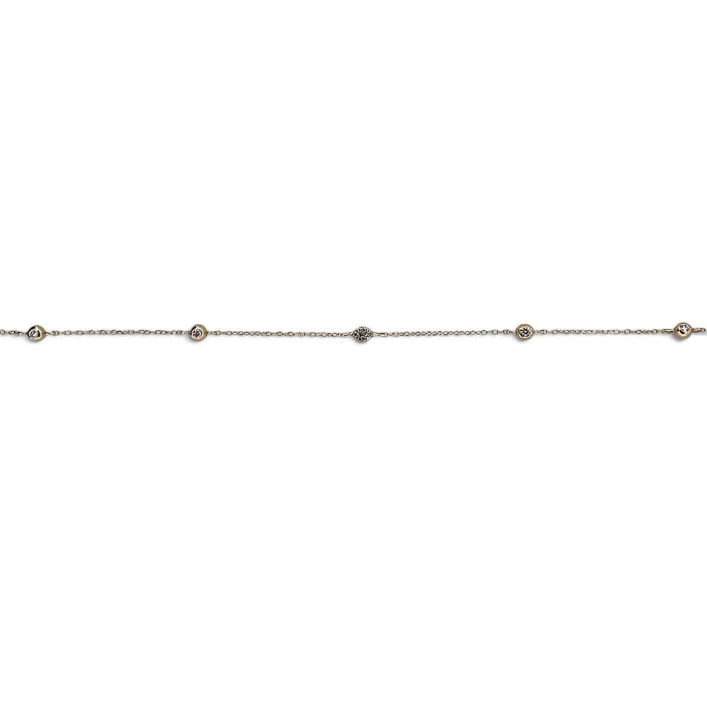 0.03ctw Round Brilliant Lab-Grown Diamonds by the Yard Station Bracelet in 14k Yellow Gold