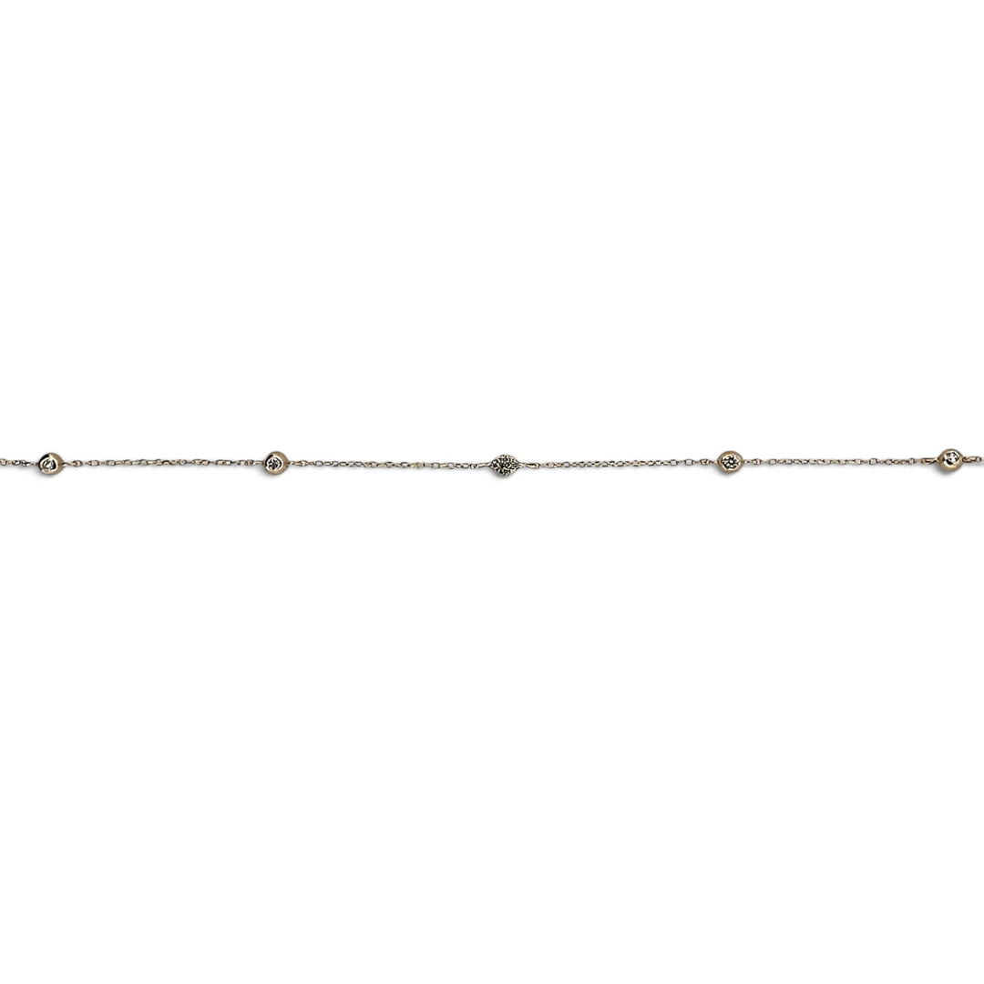 0.03ctw Round Brilliant Lab-Grown Diamonds by the Yard Station Bracelet in 14k Yellow Gold