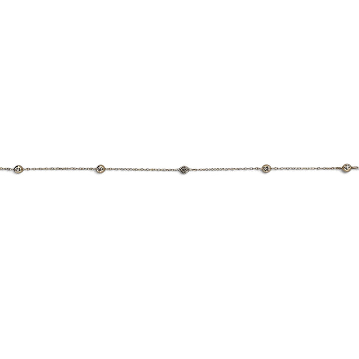0.03ctw Round Brilliant Lab-Grown Diamonds by the Yard Station Bracelet in 14k Yellow Gold
