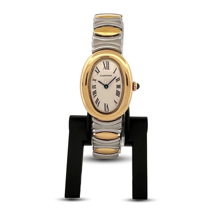 1993 Cartier Baignoire Two-Tone 18k Yellow Gold and Stainless Steel Bracelet Watch with Box & Papers