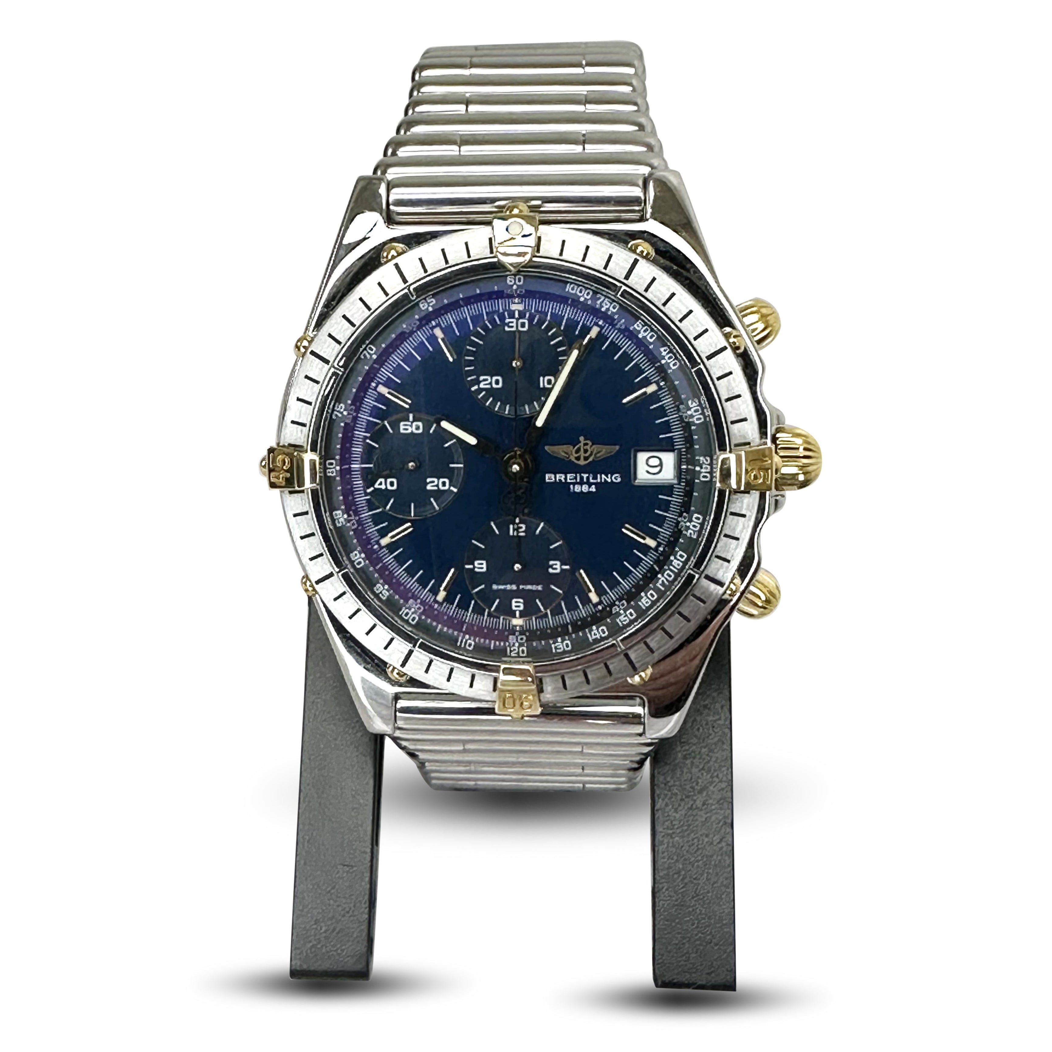 BREITLING CHRONOMAT 初期モデル 訳アリ 1990 Breitling Chronomat 39mm Automatic Two-Tone Watch with Box
