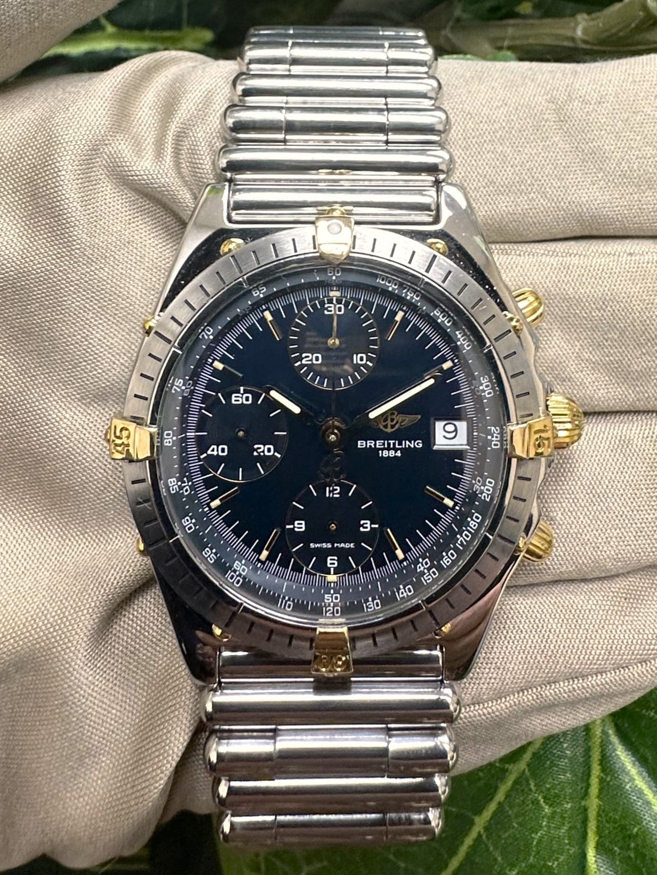 1990 Breitling Chronomat 39mm Automatic Two-Tone Watch with Box