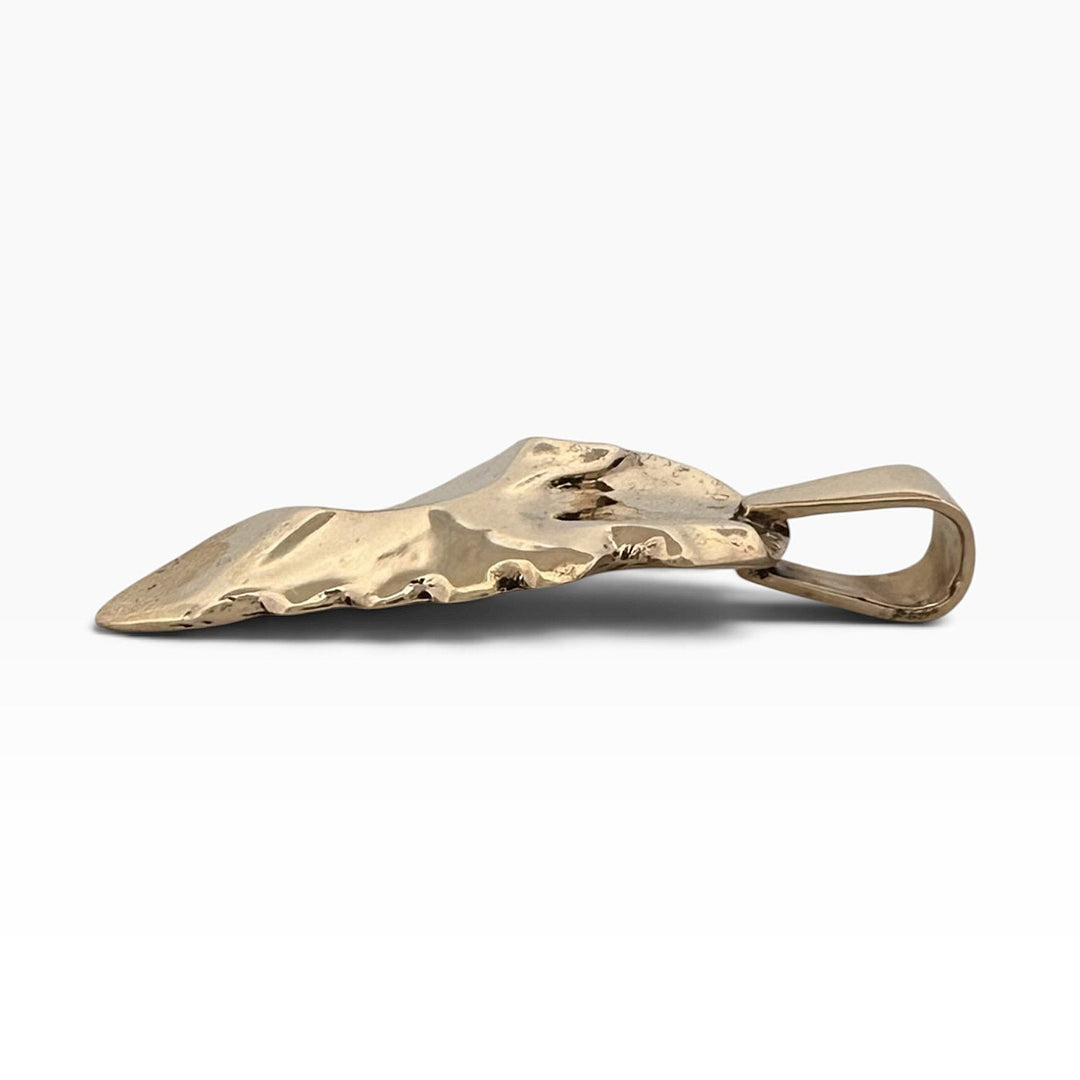 Sculptural Arrowhead Pendant in 14k Yellow Gold
