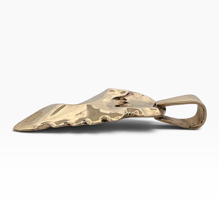 Sculptural Arrowhead Pendant in 14k Yellow Gold