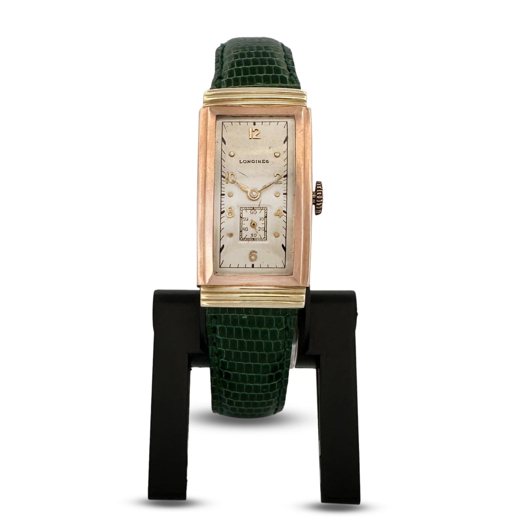 Vintage Longines Curvex 14k Yellow & Rose Gold Strap Watch