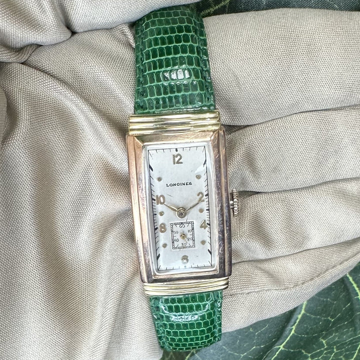 Vintage Longines Curvex 14k Yellow & Rose Gold Strap Watch