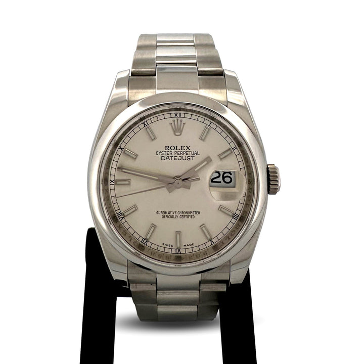 2011 Rolex Datejust 36mm Stainless Steel Oyster Bracelet Watch with Box & Card