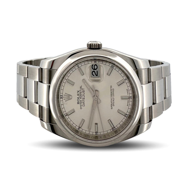 2011 Rolex Datejust 36mm Stainless Steel Oyster Bracelet Watch with Box & Card