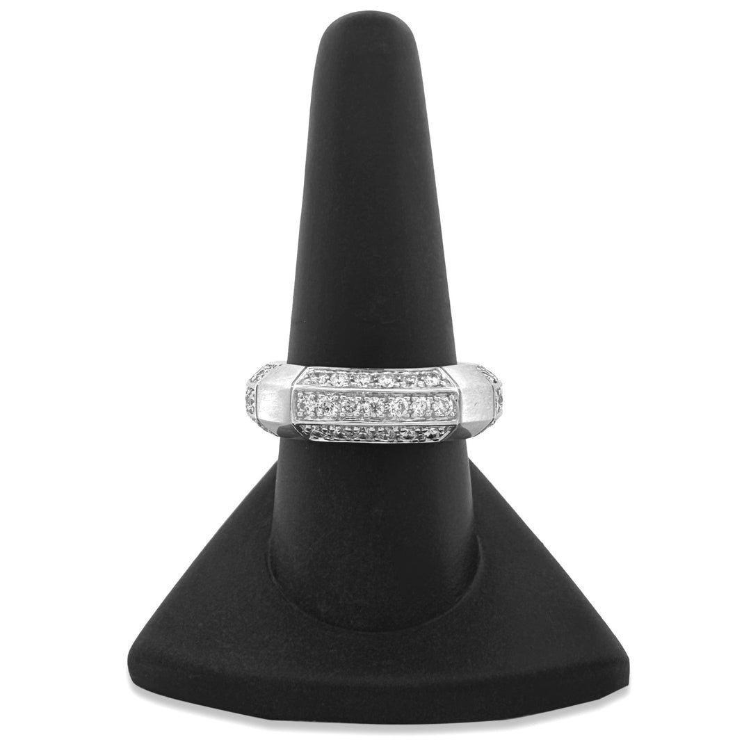 1.39ctw Round Brilliant Natural Diamond Band in 14k White Gold by Designer Sonia B