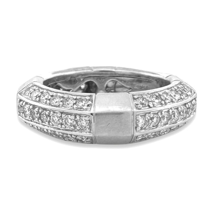 1.39ctw Round Brilliant Natural Diamond Band in 14k White Gold by Designer Sonia B