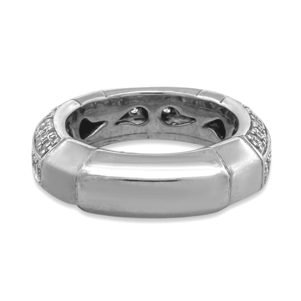 1.39ctw Round Brilliant Natural Diamond Band in 14k White Gold by Designer Sonia B