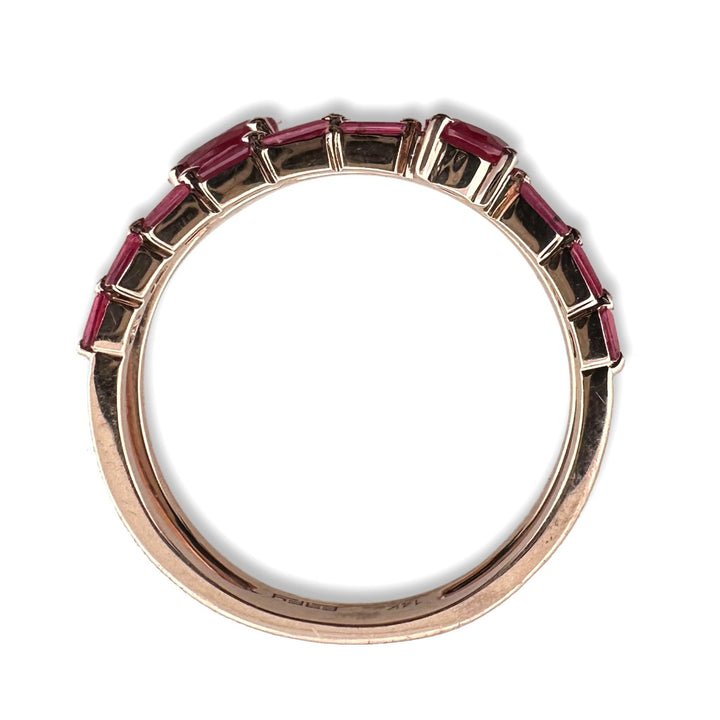 Ruby & Diamond Double-Band Ring in 14k Rose Gold by Effy
