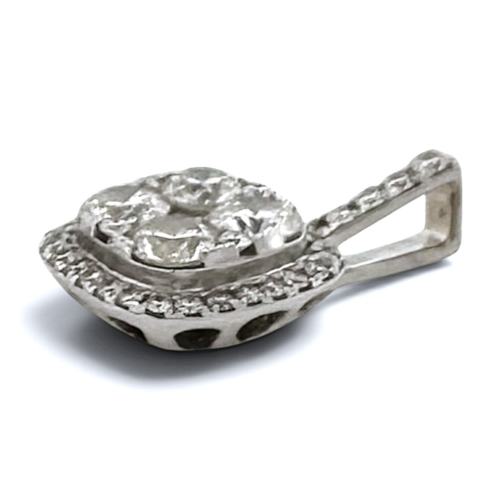 0.62ctw Round Brilliant Natural Diamond Pavé Cluster Pendant in 14k White Gold