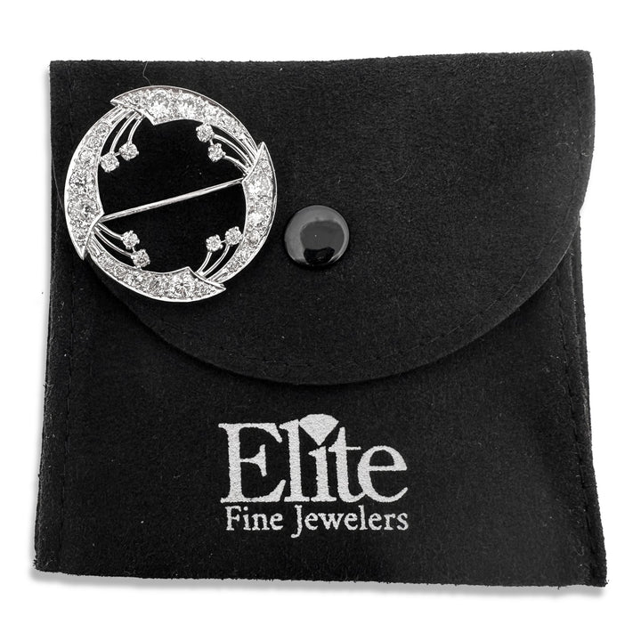Vintage 2ctw Old European Cut Natural Diamond Pinwheel Brooch in Platinum