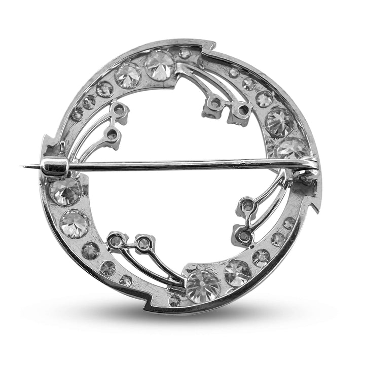 Vintage 2ctw Old European Cut Natural Diamond Pinwheel Brooch in Platinum