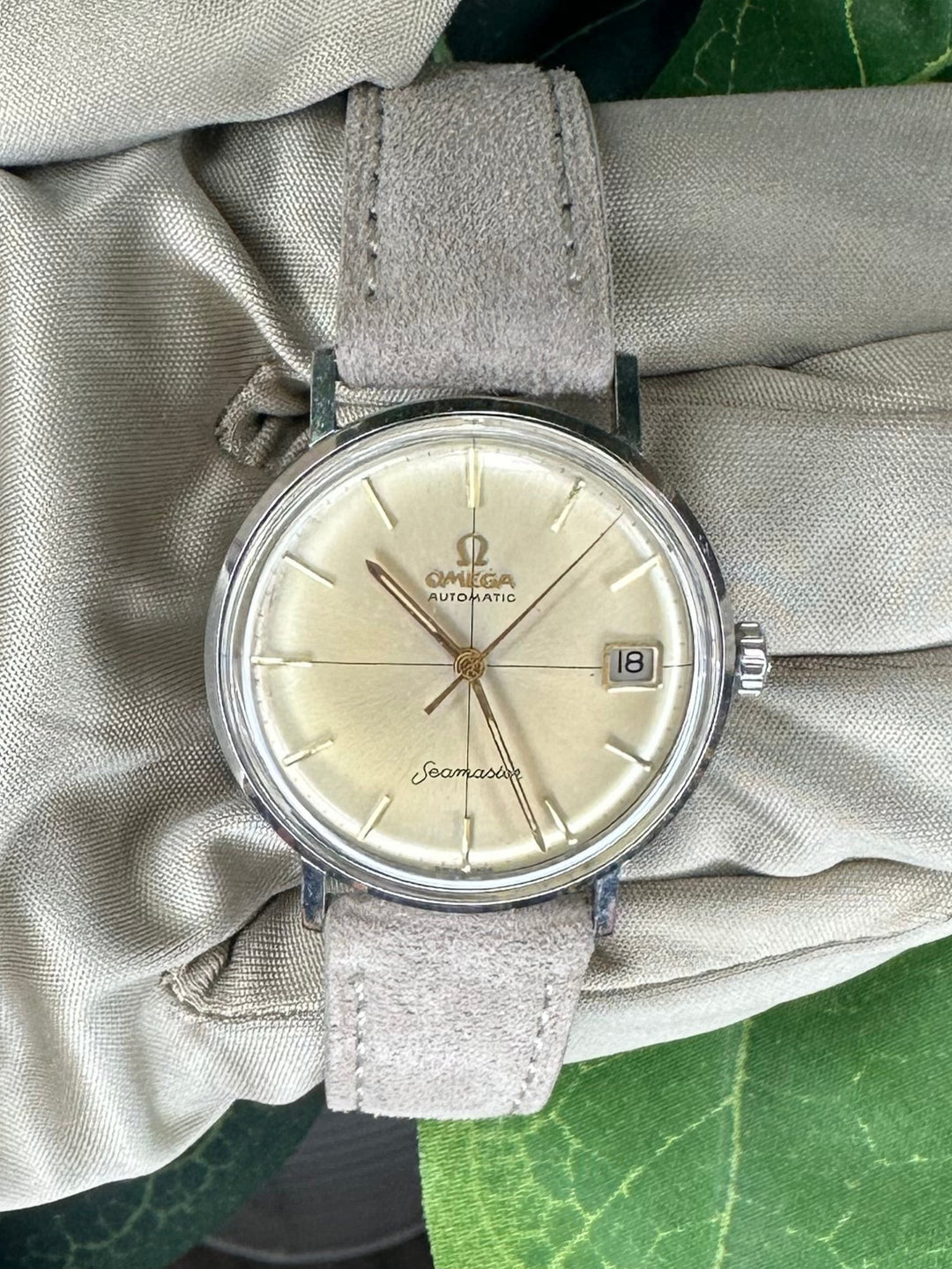 Vintage Omega Seamaster Stainless Steel with Aftermarket Strap Watch