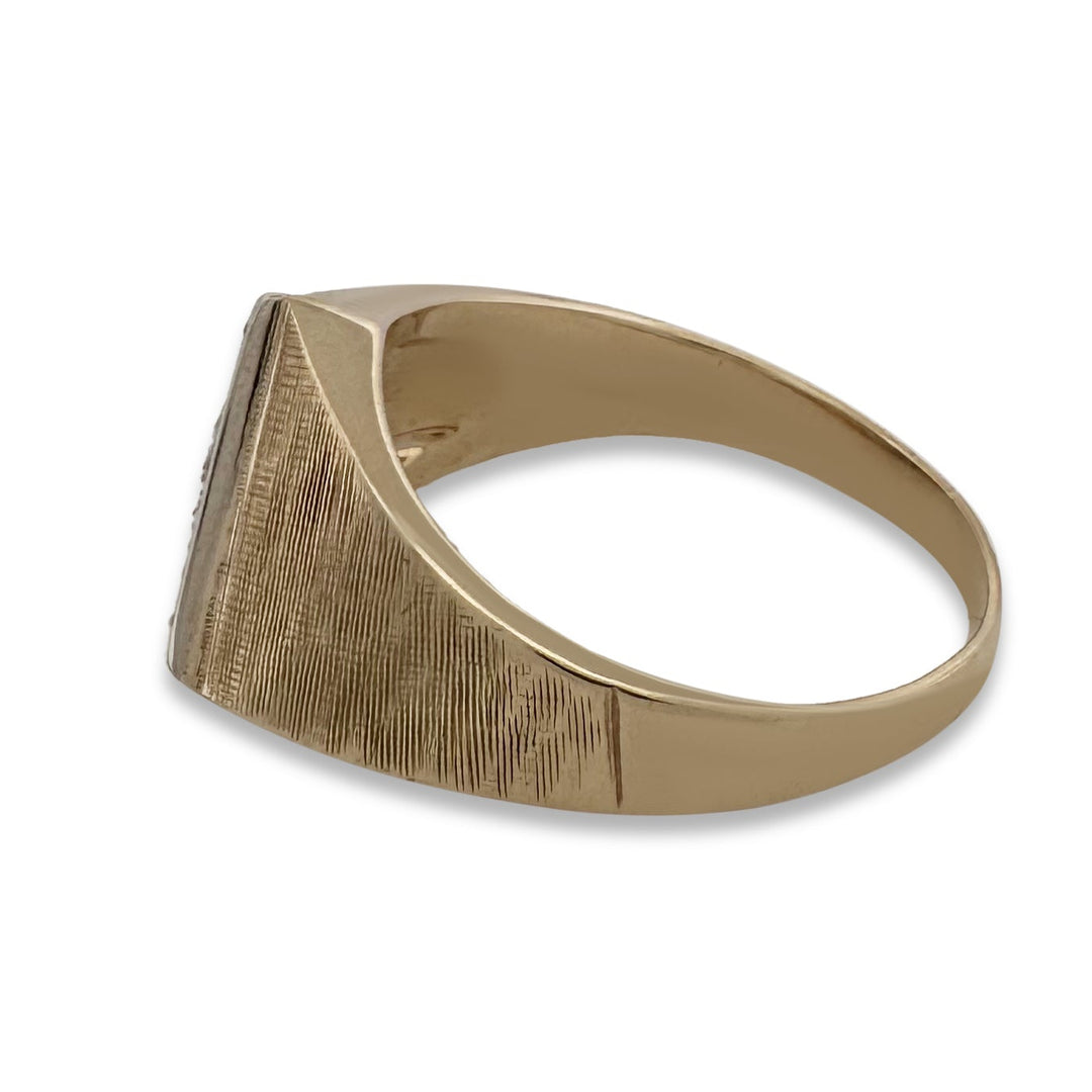 0.94ctw Round Brilliant Natural Diamond Men's 14k Two-Tone Gold Ring