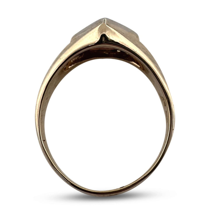 0.94ctw Round Brilliant Natural Diamond Men's 14k Two-Tone Gold Ring
