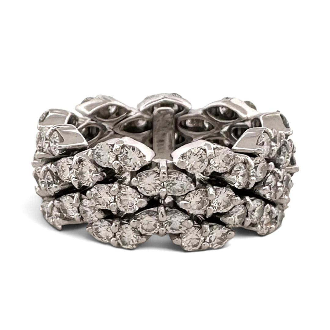 3.50ctw Round Brilliant Natural Diamond Eternity Band in 18k White Gold by Garavelli