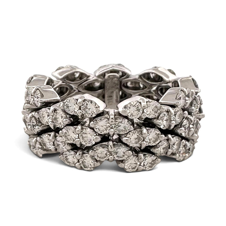 3.50ctw Round Brilliant Natural Diamond Eternity Band in 18k White Gold by Garavelli