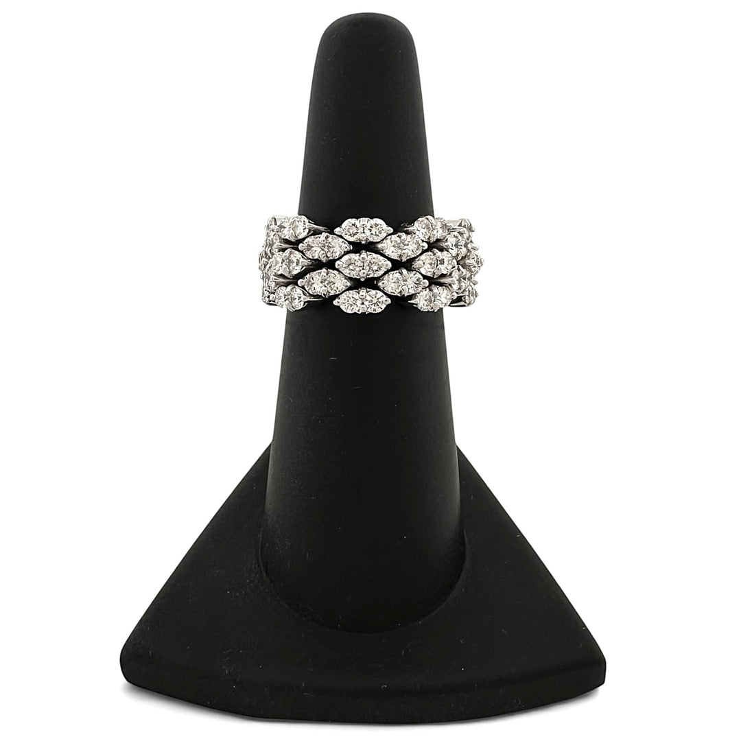 3.50ctw Round Brilliant Natural Diamond Eternity Band in 18k White Gold by Garavelli