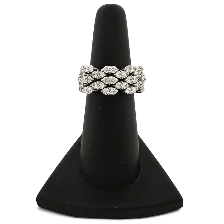 3.50ctw Round Brilliant Natural Diamond Eternity Band in 18k White Gold by Garavelli