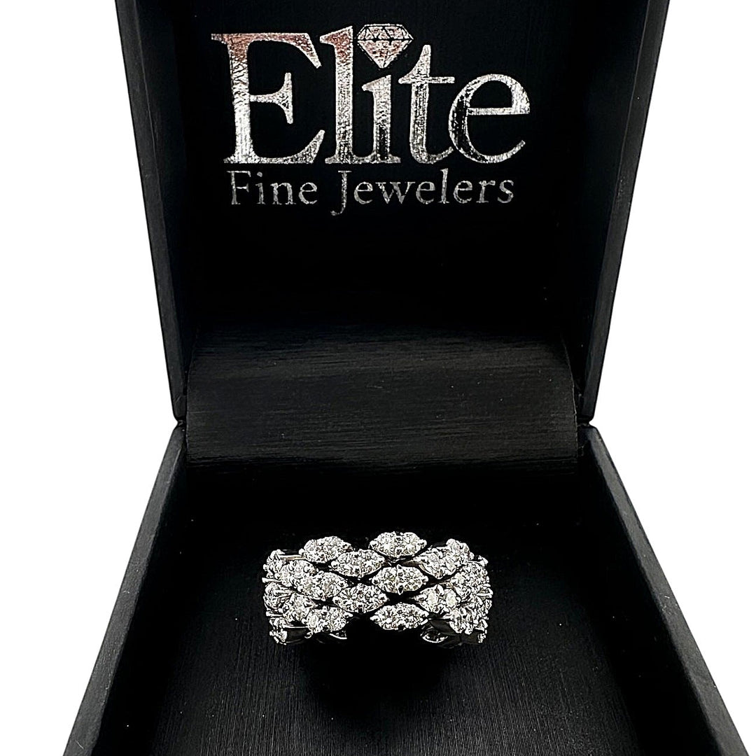 3.50ctw Round Brilliant Natural Diamond Eternity Band in 18k White Gold by Garavelli