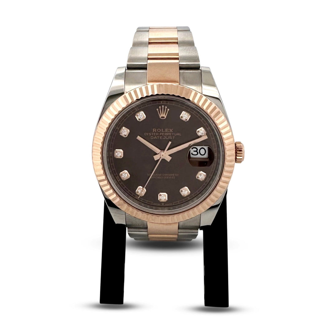 2021 Rolex Datejust 41mm Two-tone Rose Gold and Stainless Oyster Bracelet Watch with Box & Papers