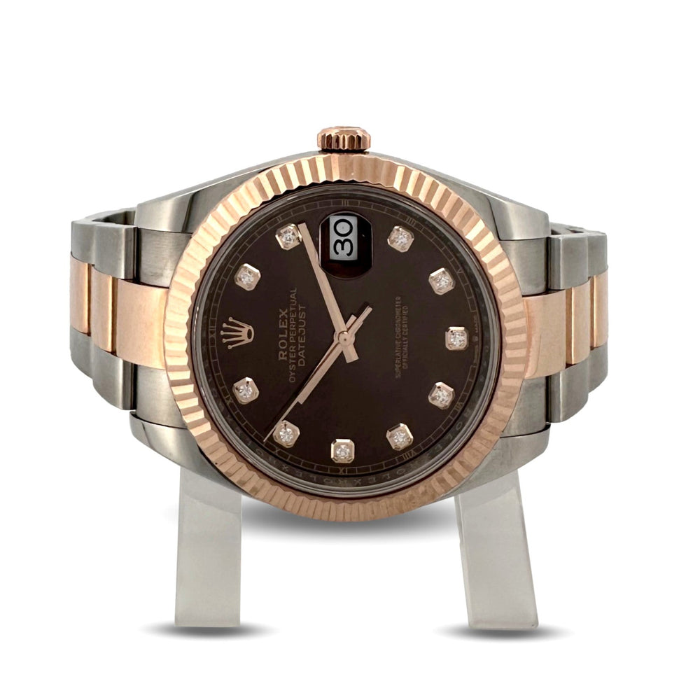 2021 Rolex Datejust 41mm Two-tone Rose Gold and Stainless Oyster Bracelet Watch with Box & Papers