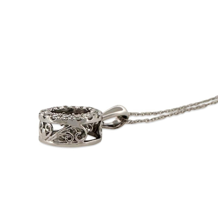 0.82ctw Round Brilliant Natural Dancing Diamond Pendant Necklace in 14k White Gold