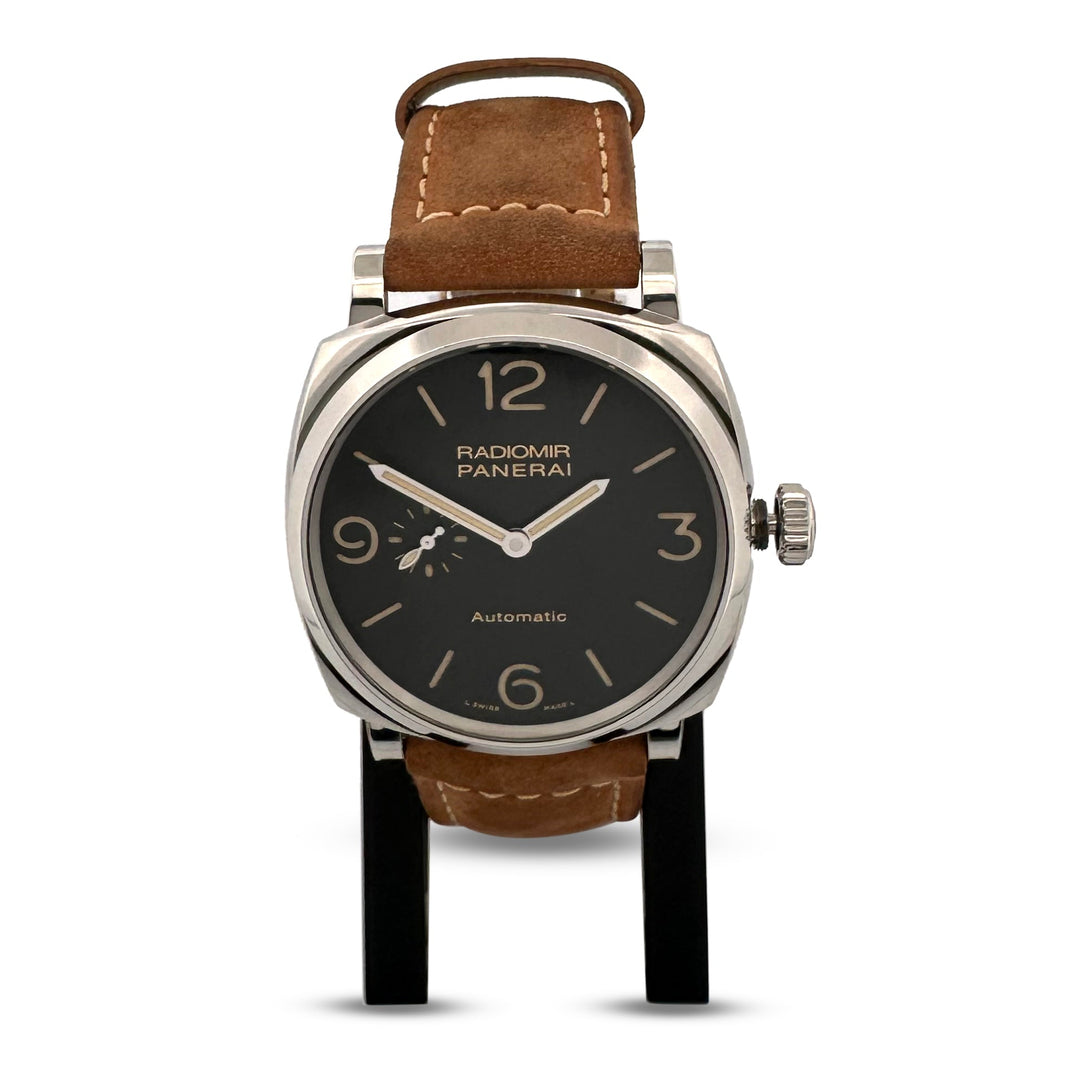 Panerai Radiomir 1940 45mm Stainless Steel Suede Strap Watch With Box