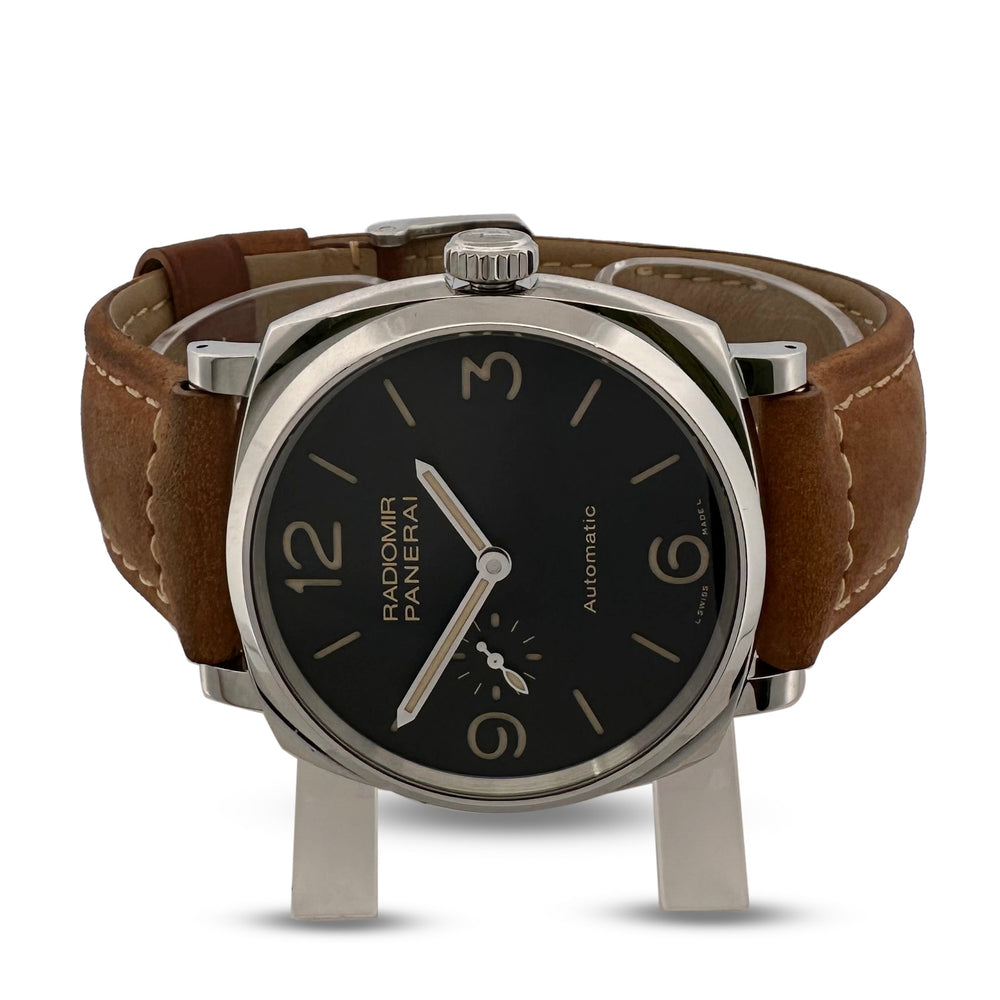 Panerai Radiomir 1940 45mm Stainless Steel Suede Strap Watch With Box