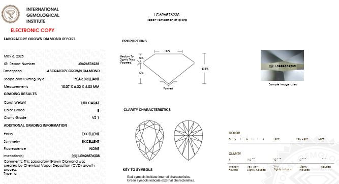 IGI Graded 3.23ctw Oval & Pear with Round Brilliant Lab-Grown Diamond Toi et Moi Engagement Ring in 14k White Gold