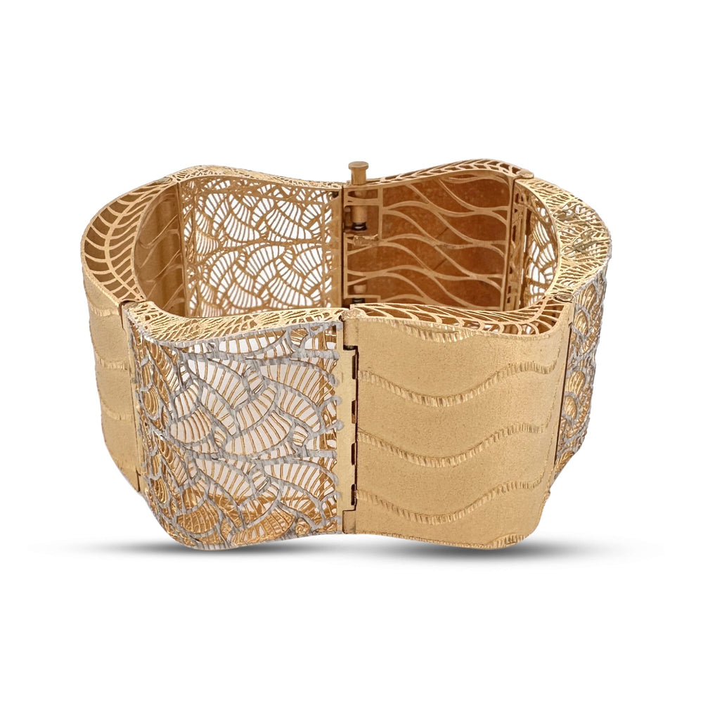 Lacy Panel Bracelet in 18k Two-Tone Gold