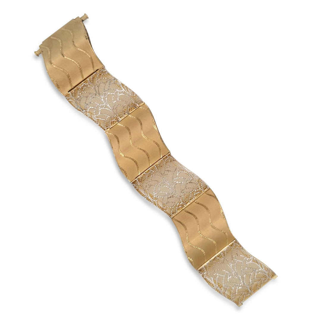 Lacy Panel Bracelet in 18k Two-Tone Gold