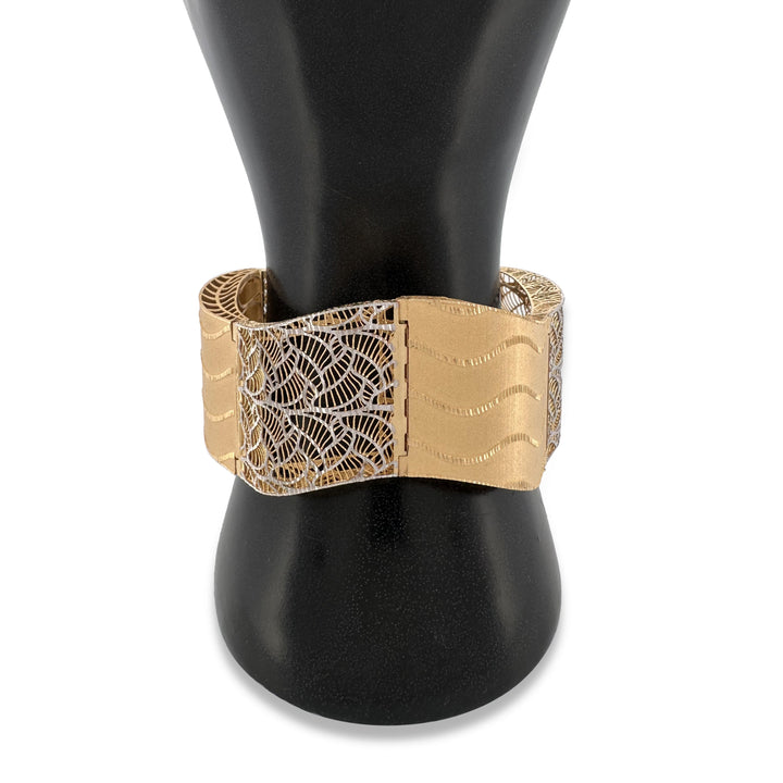 Lacy Panel Bracelet in 18k Two-Tone Gold
